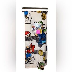 Nintendo Mario Kart Racing Blanket - Red, Blue, Green